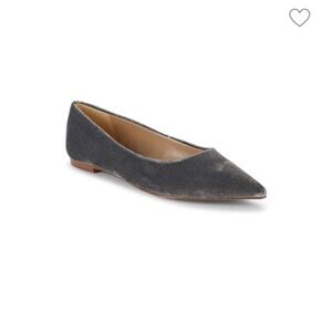 Sam Edelman Wanda Point Toe Ballet Flats in Smoke Blue Velvet